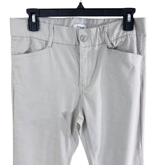 NWT Bevy Flog Tan/White Micro Plaid Pants Straight Leg Mid Rise Women's Size 27 - Picture 3 of 10